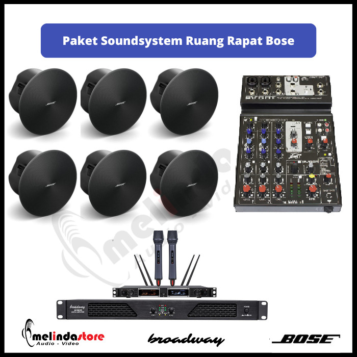 Paket Sound System Ruang Rapat Speaker Bose Ceiling | Kap 75m2